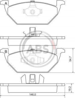 Колодка гальм. диск. AUDI/SEAT/SKODA/VW A3/TOLEDO/OCTAVIA/GOLF/BORA передн. (ABS) A.B.S. 37008