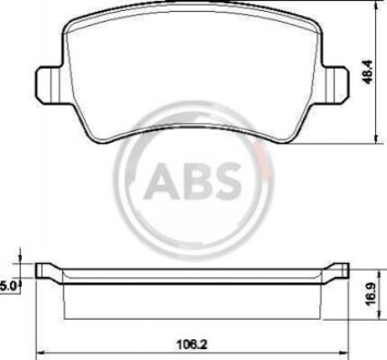 Колодка гальм. диск. FORD GALAXY 06-,S-MAX 06-;VOLVO S60,V60 10- задн. (ABS) A.B.S. 37562