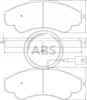 Колодка гальм. диск. CITROEN/FIAT/PEUGEOT JUMPER/DUCATO/BOXER передн. (ABS) A.B.S. 37332 (фото 1)