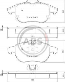 Колодка гальм. диск. FIAT/OPEL/SAAB CROMA/VECTRA C/SIGNUM/9-3 передн. (ABS) A.B.S. 37300 (фото 1)