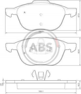 Колодка гальм. диск. FORD/MAZDA/VOLVO FOCUS/C-MAX/3/C30/S40 передн. (ABS) A.B.S. 37422