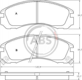 Колодка гальм. диск. MITSUBISHI/PEUGEOT GALANT/PAJERO/4007 передн. (ABS) A.B.S. 36753