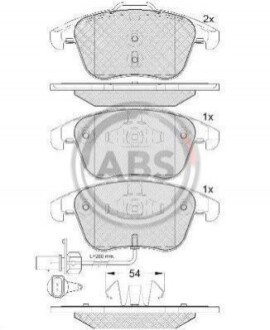 Колодка гальм. диск. SEAT ALHAMBRA 2010-; VW SHARAN 2010 - передн. (ABS) A.B.S. 37675