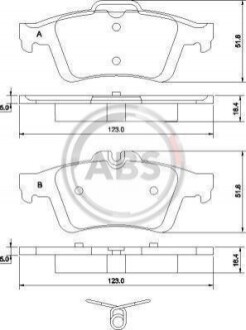 Колодка гальм. диск. CITROEN/FORD/OPEL C5/FOCUS/CMAX/VECTRA задн. (ABS) A.B.S. 37477 (фото 1)