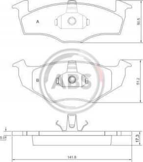 Колодка гальм. диск. SEAT/SKODA/VW AROSA/FABIA/LUPO/POLO передн. (ABS) A.B.S. 36969