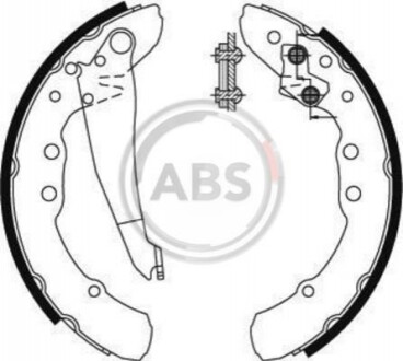 Колодка тормозов. барабан. AUDI/SEAT/VW 80/100/Caddy/Golf задн. (выр-во ABS) A.B.S. 8921