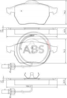 Колодка тормозов. диск. FORD/SEAT/VW GALAXY/ALHAMBRA/SHARAN передн. (выр-во ABS) A.B.S. 37239