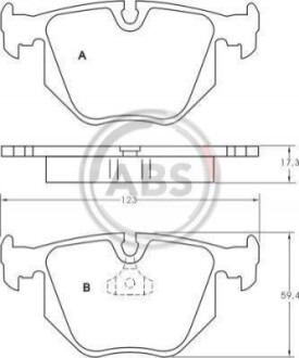 Колодка гальм. диск. BMW/LANDROVER 3/7 ser.(E46/38)/X3/X5 задн. (ABS) A.B.S. 36715