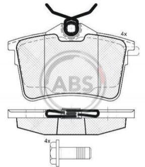 Колодка гальм. диск. CITROEN/PEUGEOT BERLINGO/PARTNER/308 задн. (ABS) A.B.S. 37700 (фото 1)