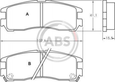 Колодка гальм. диск. MITSUBISHI GALANT/PININ/SPACEWAGON задн. (ABS) A.B.S. 36690 (фото 1)