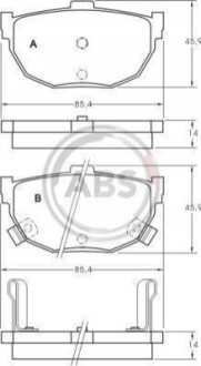 Колодка гальм. диск. HYUNDAI/NISSAN COUPE/LANTRA/MAXIMA задн. (ABS) A.B.S. 36692 (фото 1)