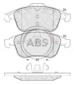 Колодка гальм. диск. RENAULT LAGUNA III 2.0-3.0 08 - передн. (ABS) A.B.S. 37707