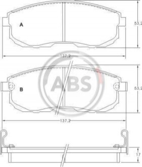 Колодка гальм. диск. NISSAN MAXIMA/MAXIMA QX 89-00 передн. (ABS) A.B.S. 36691 (фото 1)