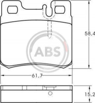 Колодка гальм. диск. MB C KLASSE W202/E KLASSE W124 задн. (ABS) A.B.S. 36687 (фото 1)