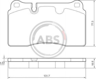 Колодка тормозов. диск. VW TOUAREG 3.0 V6 3.6 2010 – передн. (выр-во ABS) A.B.S. 37614