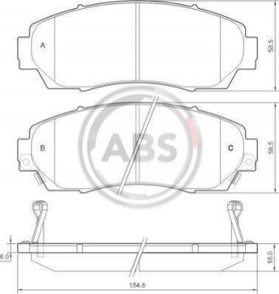 Колодка гальм. диск. HONDA CR-V VIII 2.0-2.2 07 - передн. (ABS) A.B.S. 37627