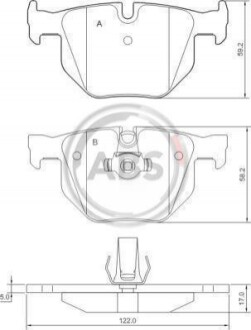 Колодка тормозов. диск. BMW 325, 330,335 (E90-93) 05 - задн. (выр-во ABS) A.B.S. 37647