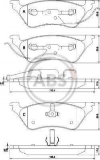 Колодка гальм. диск. CHRYSLER/DODGE VOYAGER/CARAVAN задн. (ABS) A.B.S. 38858 (фото 1)