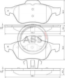 Колодка гальм. диск. RENAULT (GRAND)ESPACE/LAGUNA передн. (ABS) A.B.S. 37217