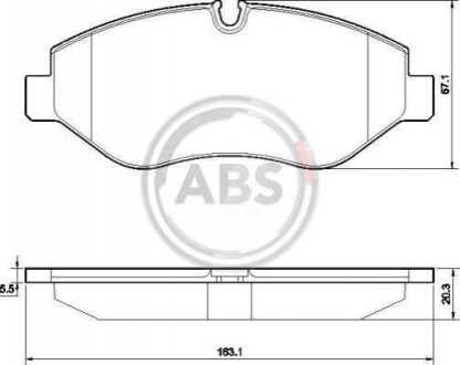 Колодка гальм. диск. MB/VW SPRINTER/VITO/CRAFTER передн. (ABS) A.B.S. 37553 (фото 1)