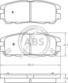 Колодка гальм. диск. ISUZU/OPEL FRONTERA/MONTEREY задн. (ABS) A.B.S. 36794 (фото 1)