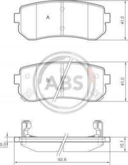 Колодка гальм. диск. HYUNDAI/KIA ACCENT/RIO/CEE`D задн. (ABS) A.B.S. 37533 (фото 1)