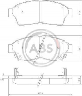 Колодка гальм. диск. TOYOTA CAMRY/COROLLA/RAV4 передн. (ABS) A.B.S. 36777 (фото 1)