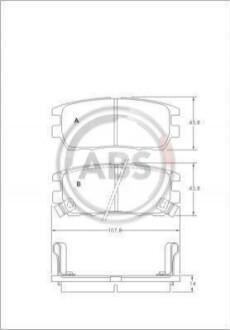 Колодка гальм. диск. MITSUBISHI PAJERO/SPACEGEAR задн. (ABS) A.B.S. 36781 (фото 1)