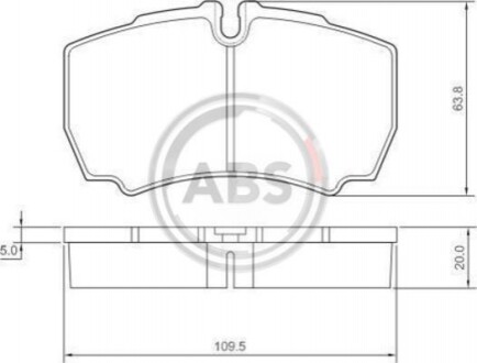 Колодка гальм. диск. FORD TRANSIT 2.2 2.4 07/06- задн. (ABS) A.B.S. 37298 (фото 1)