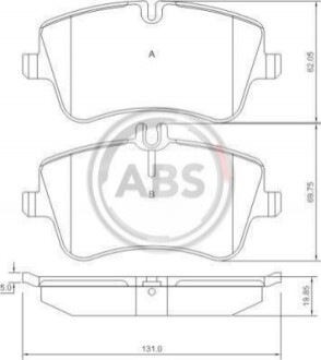 Колодка гальм. диск. MB C180/C200 CDI/C220 CDI передн. (ABS) A.B.S. 37165 (фото 1)