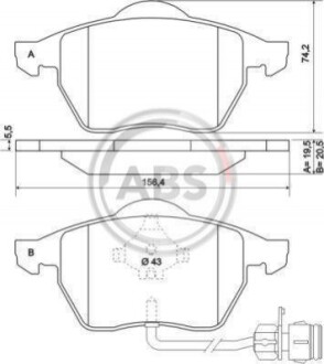 Колодка гальм. AUDI / VW 100/200/A3/A6/Passat передн. (ABS) A.B.S. 36773