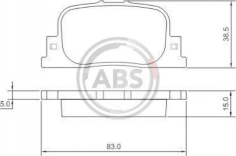 Колодка гальм. диск. TOYOTA CAMRY (08/96-11/01) задн. (ABS) A.B.S. 37330 (фото 1)