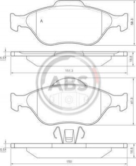 Колодка гальм. диск. FORD/MAZDA FIESTA/FUSION передн. (ABS) A.B.S. 37195