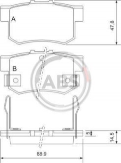 Колодка гальм. диск. HONDA ACCORD/CIVIC/LEGEND задн. (ABS) A.B.S. 36712