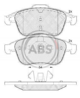 Колодка гальм. диск. RENAULT MEGANE III 08 - передн. (ABS) A.B.S. 37749 (фото 1)