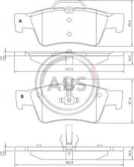 Колодка гальм. диск. MB E/SL KLASSE (W211/230) задн. (ABS) A.B.S. 37319