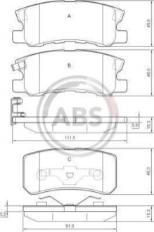 Колодка гальм. диск. MITSUBISHI GRANDIS/PAJERO задн. (ABS) A.B.S. 37199 (фото 1)