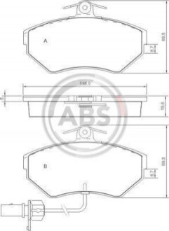 Колодка гальм. AUDI / VW Audi A4 / VW Passat передн. (ABS) A.B.S. 37160 (фото 1)