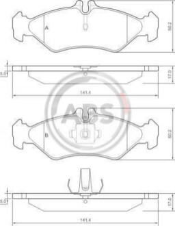 Колодка гальм. диск. MB/VW SPRINTER/LT28/LT35 задн. (ABS) A.B.S. 36902 (фото 1)