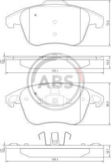 Колодка гальм. диск. CITROEN C4, C4 PICASSO передн. (ABS) A.B.S. 37599