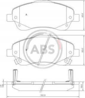 Колодка гальм. диск. TOYOTA AVENSIS/COROLLA передн. (ABS) A.B.S. 37400 (фото 1)