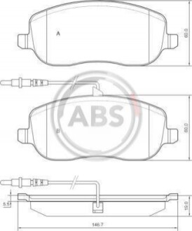 Колодка гальм. диск. CITROEN/PEUGEOT C8/807 передн. (ABS) A.B.S. 37329 (фото 1)