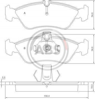 Колодка гальм. диск. MB/VW SPRINTER 300/LT35 задн. (ABS) A.B.S. 36913