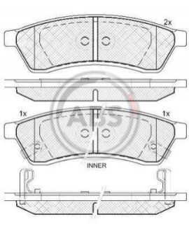 Колодка гальм. диск. CHEVROLET EPICA 2.0 06- задн. (ABS) A.B.S. 37747 (фото 1)