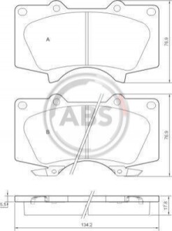 Колодка гальм. диск. TOYOTA LANDCRUISER 90 передн. (ABS) A.B.S. 37420