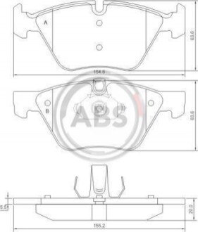 Колодка гальм. диск. BMW 520/525/525d 03 - передн. (ABS) A.B.S. 37409