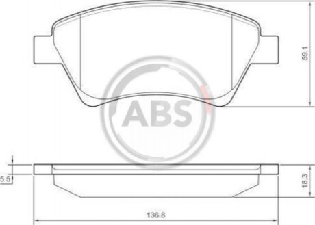 Колодка гальм. диск. RENAULT KANGOO/MEGANE передн. (ABS) A.B.S. 37397 (фото 1)