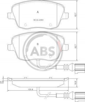 Колодка гальм. диск. VW POLO, SEAT IBIZA V передн. (ABS) A.B.S. 37338