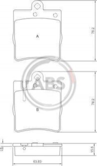 Колодка гальм. диск. MB C/CLK/E W203/209/210 задн. (ABS) A.B.S. 37022