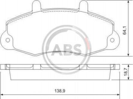 Колодка гальм. диск. FORD TOURNEO/TRANSIT передн. (ABS) A.B.S. 36775 (фото 1)